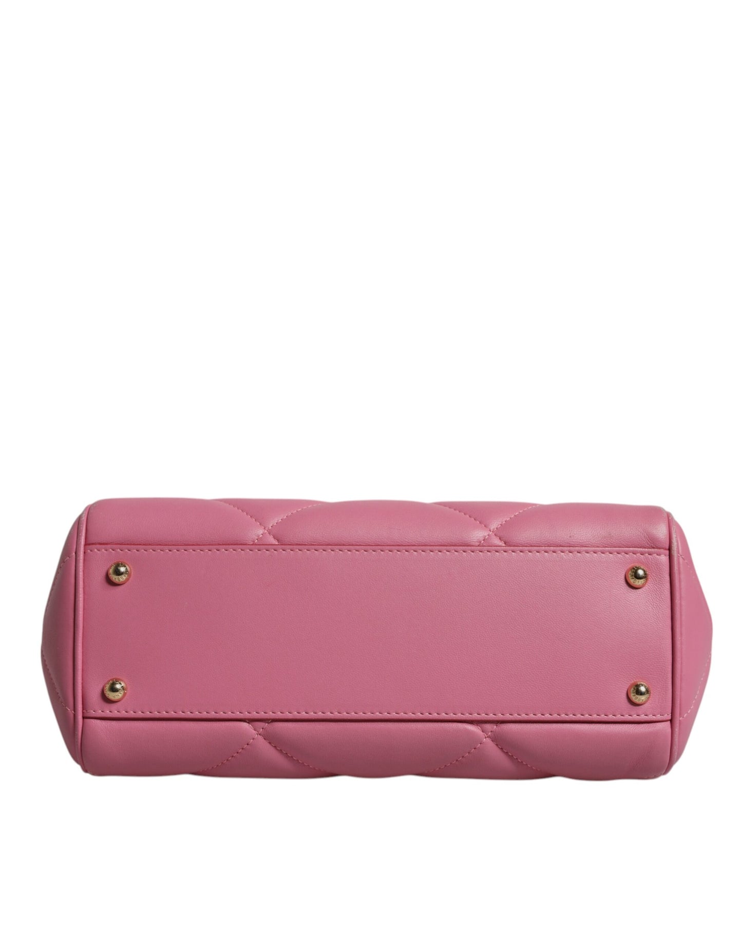 Dolce &amp; Gabbana Pink Leather Sicily Logo Shoulder Satchel Bag