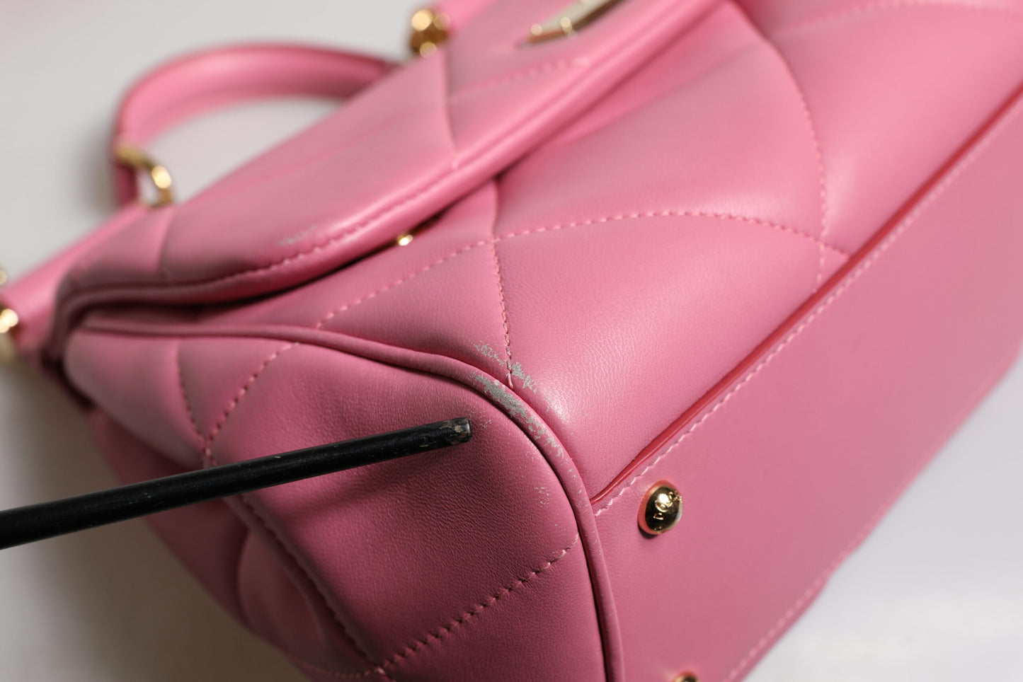 Dolce &amp; Gabbana Pink Leather Sicily Logo Shoulder Satchel Bag