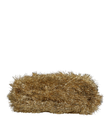 Dolce & Gabbana Gold Vanda Chain Strap Tinsel Crystal Evening Clutch Bag by Dolce & Gabbana