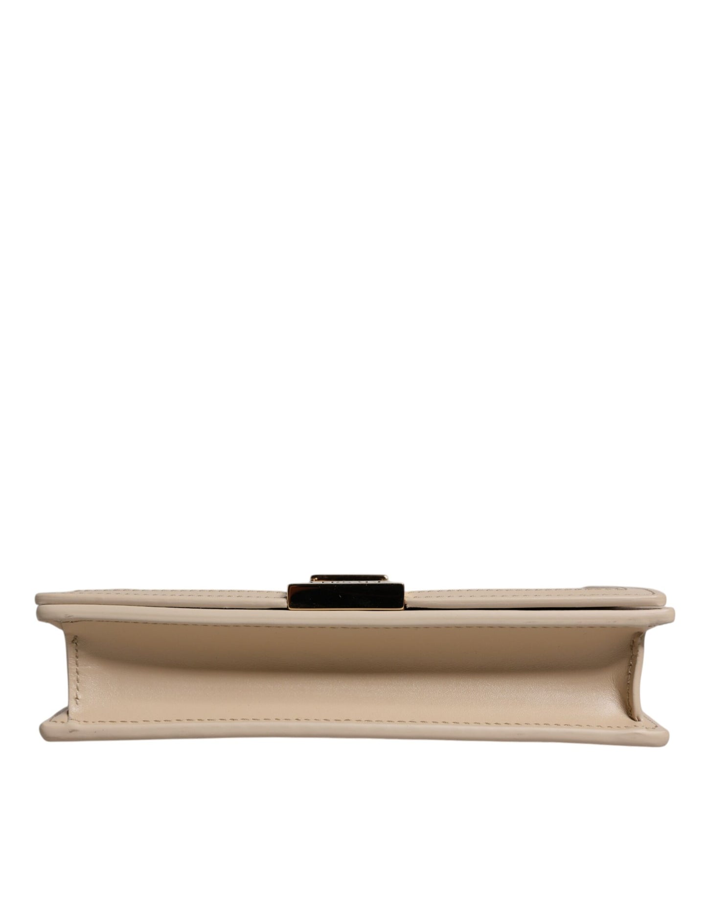 Sac bandoulière portefeuille Versace en cuir de veau beige avec chaîne dorée
