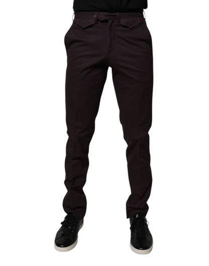 BENCIVENGA Brown Pure Cotton Slim Fit Men Dress Pants by BENCIVENGA
