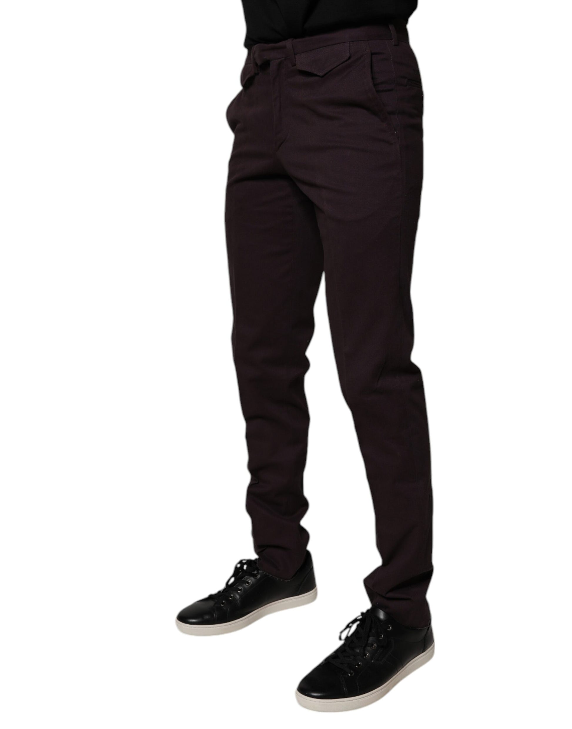 BENCIVENGA Brown Pure Cotton Slim Fit Men Dress Pants by BENCIVENGA