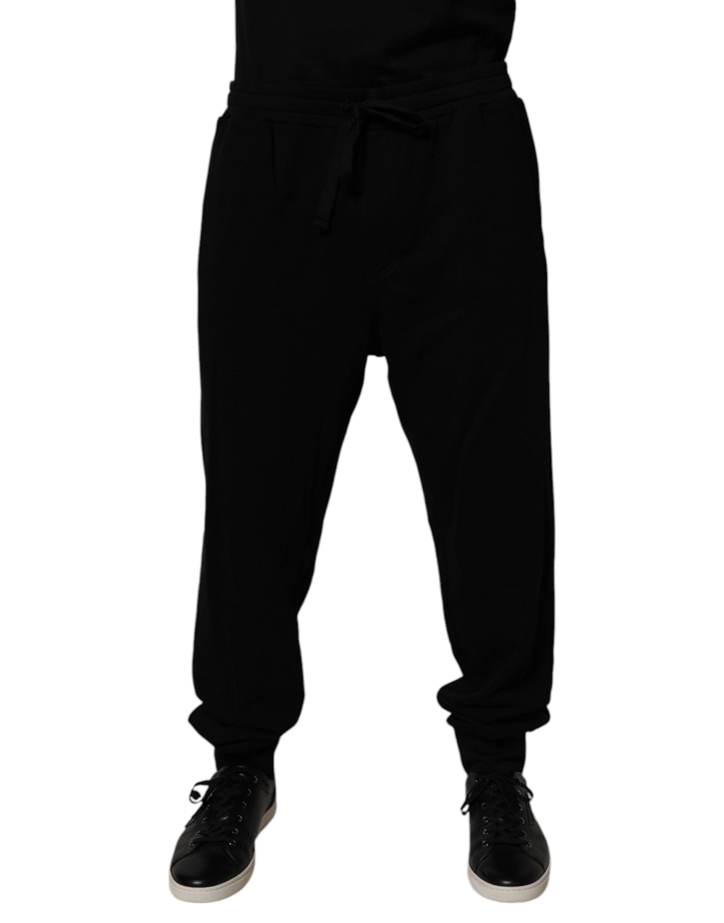 Dolce & Gabbana Black Cotton Crown Logo Jogger Pants by Dolce & Gabbana