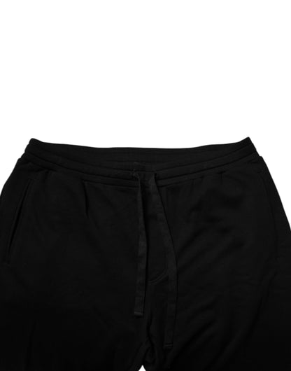 Dolce & Gabbana Black Cotton Crown Logo Jogger Pants by Dolce & Gabbana