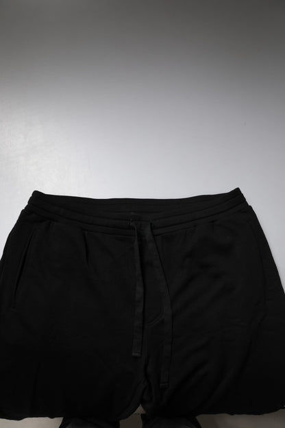 Dolce & Gabbana Black Cotton Crown Logo Jogger Pants by Dolce & Gabbana