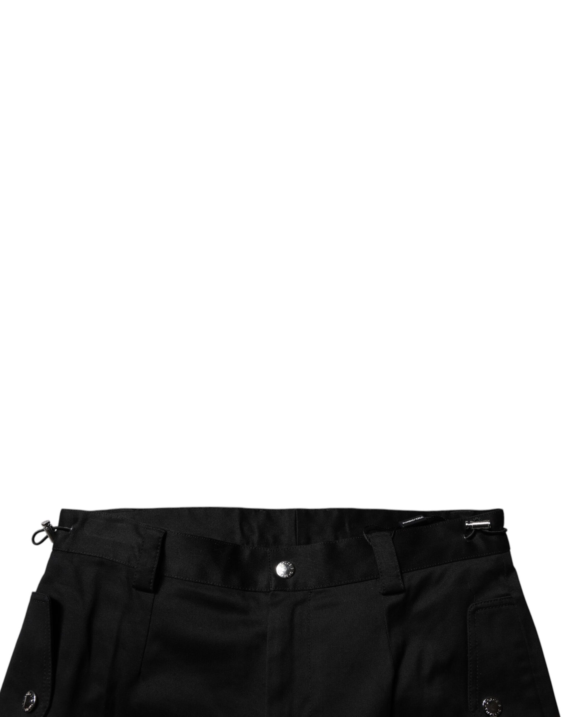Dolce & Gabbana Black Cotton Cargo Tapered Pants by Dolce & Gabbana