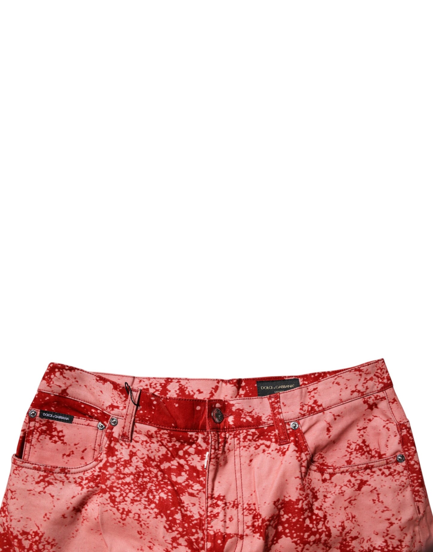 Dolce & Gabbana Red Tie Dye Cotton Skinny Men Denim Jeans by Dolce & Gabbana
