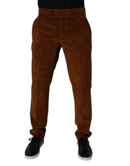 Dolce & Gabbana Dark Brown Corduroy Cotton Skinny Denim Jeans by Dolce & Gabbana