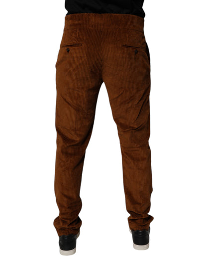 Dolce & Gabbana Dark Brown Corduroy Cotton Skinny Denim Jeans by Dolce & Gabbana