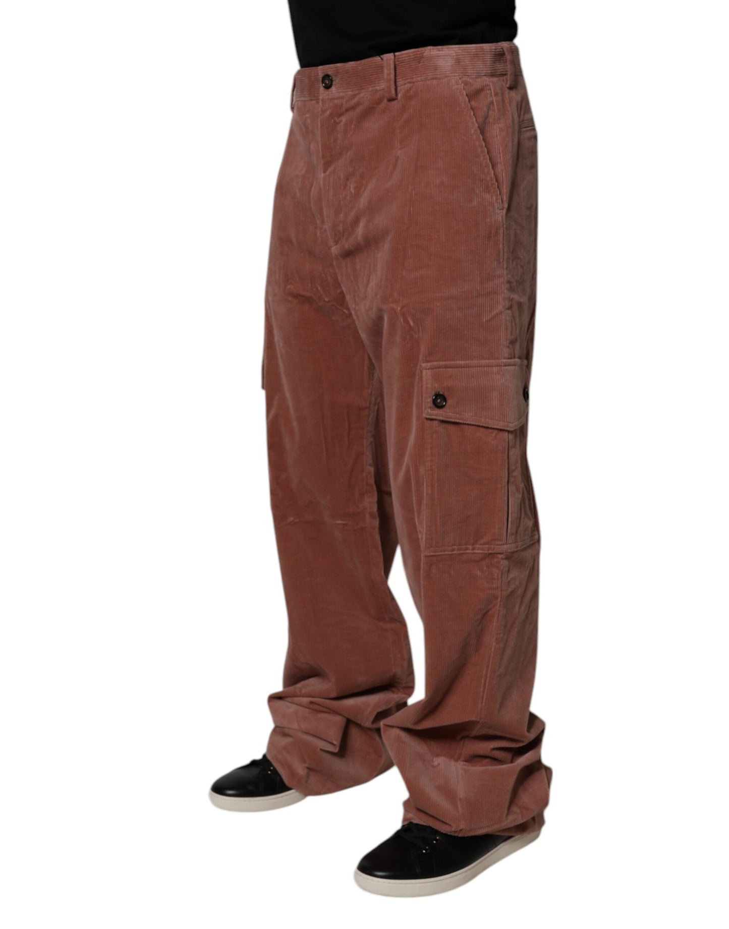 Dolce & Gabbana Brown Corduroy Cotton Cargo Men Denim Jeans by Dolce & Gabbana