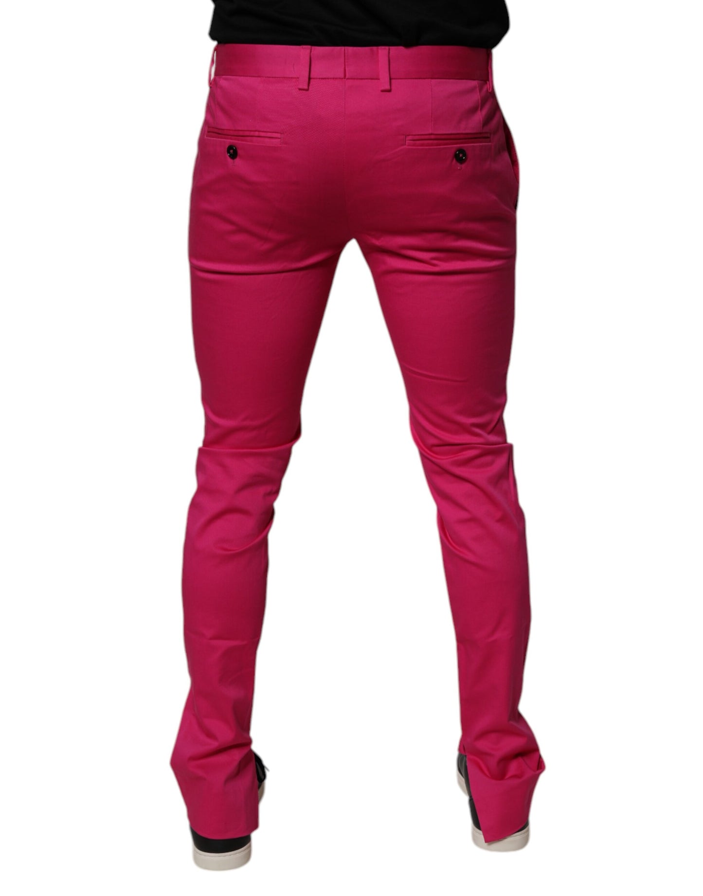 Dolce & Gabbana Pink Black Stripe Slim Fit Men Dress Pants by Dolce & Gabbana