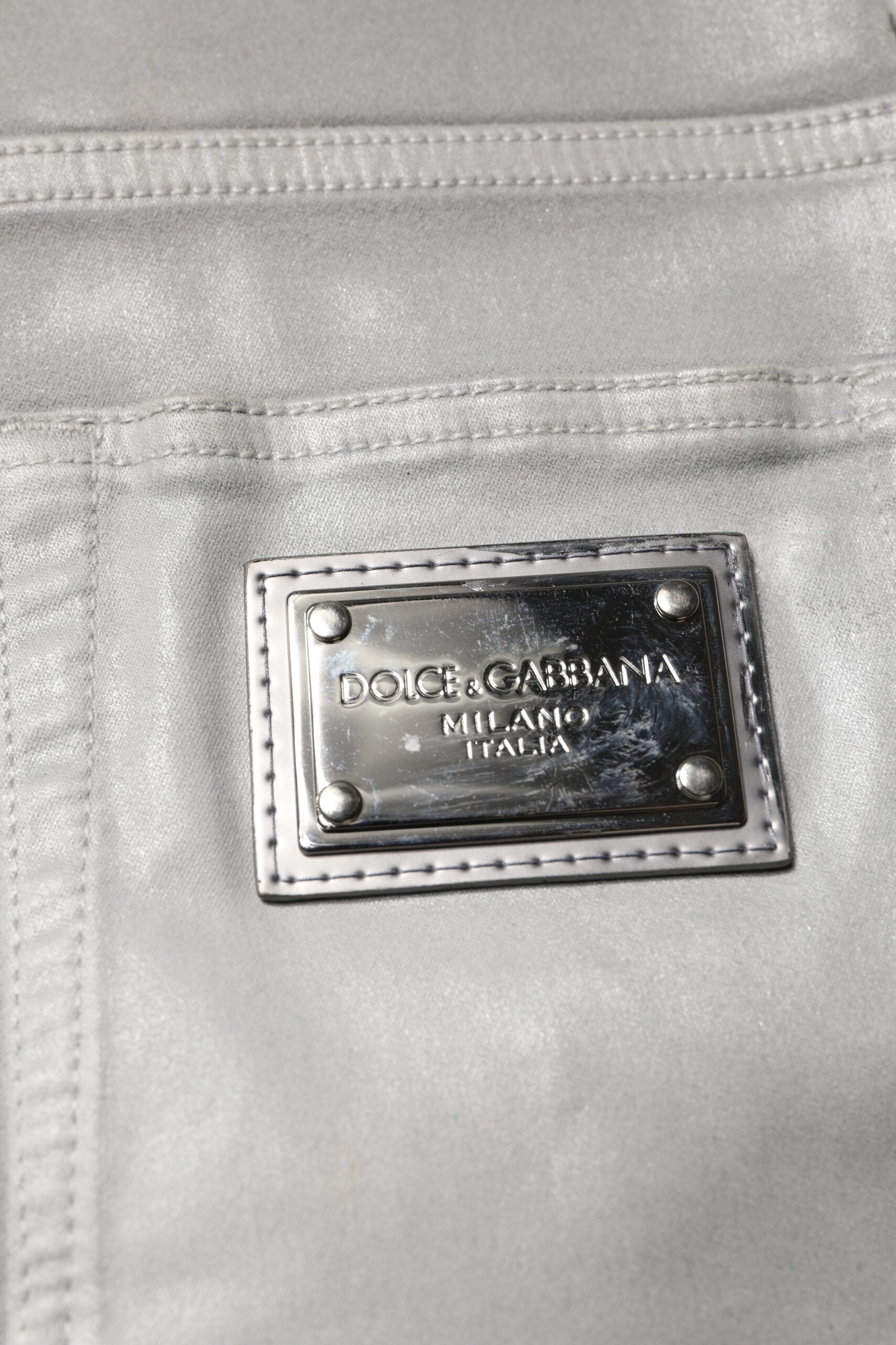 Dolce & Gabbana Gray Cotton Stretch Men Slim Fit Denim Jeans by Dolce & Gabbana