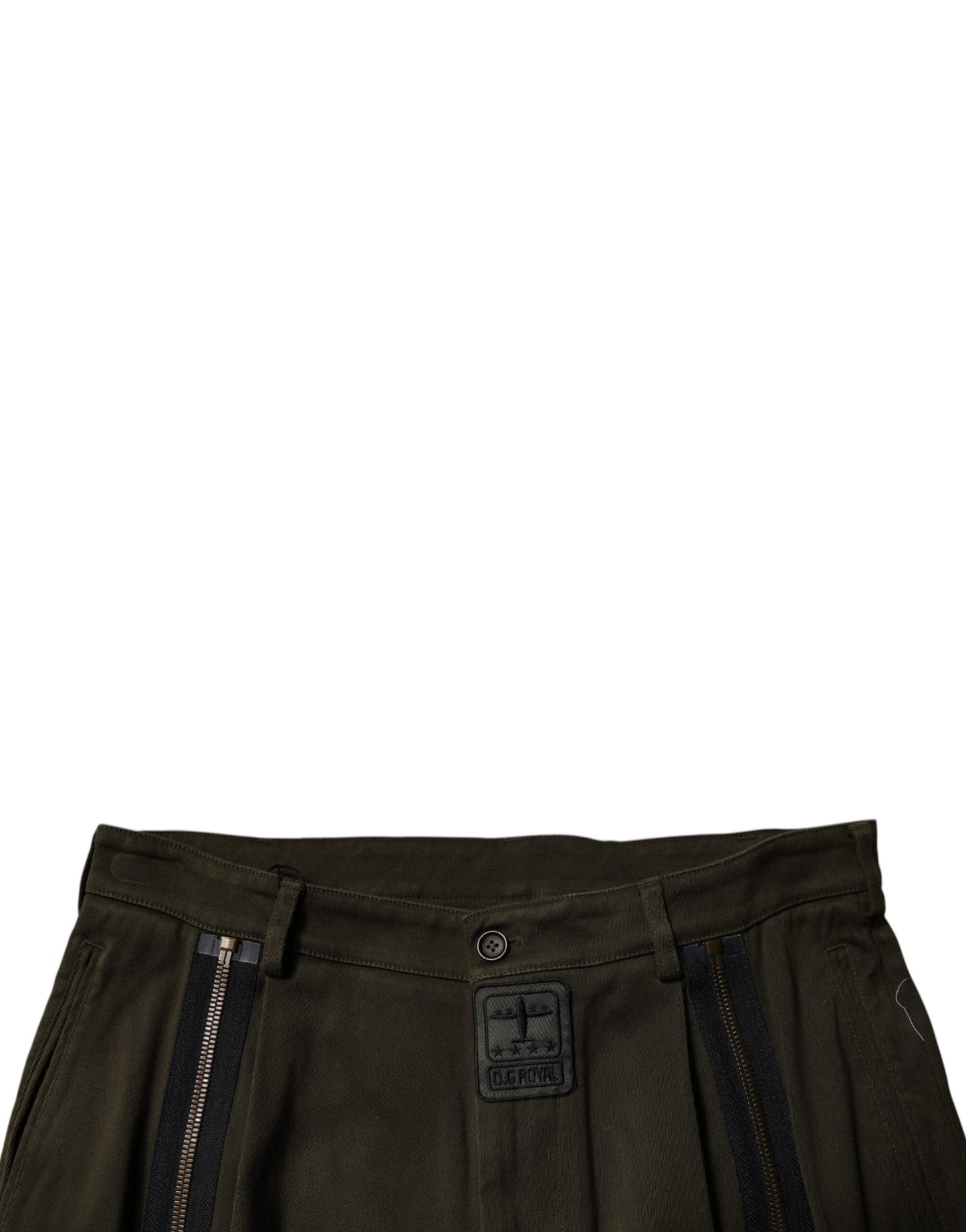 Dolce & Gabbana Dark Brown Cotton Jogger Cargo Pants by Dolce & Gabbana