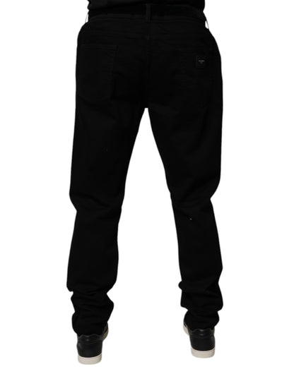 Dolce & Gabbana Black Cotton Stretch Slim Fit Denim Jeans by Dolce & Gabbana