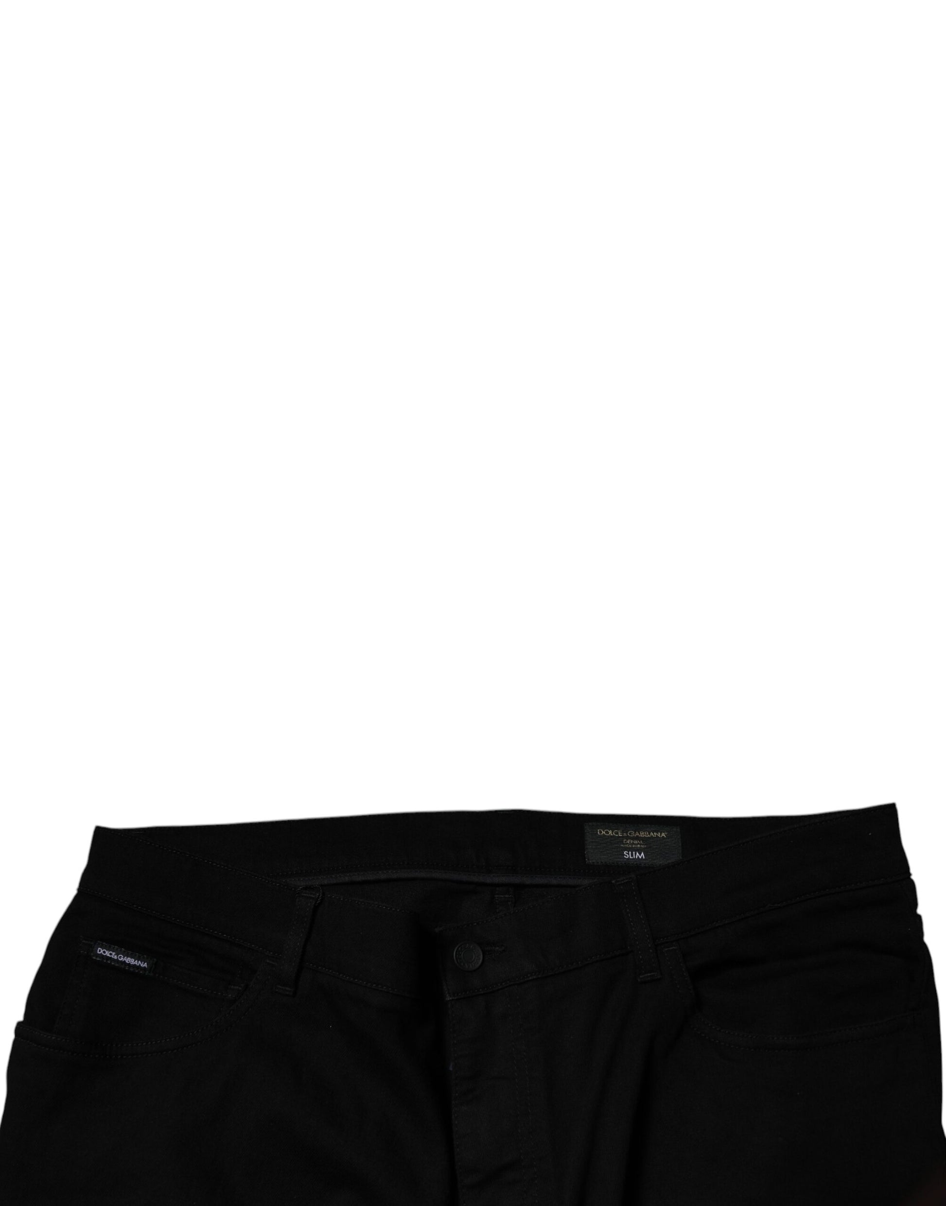 Dolce & Gabbana Black Cotton Stretch Slim Fit Denim Jeans by Dolce & Gabbana