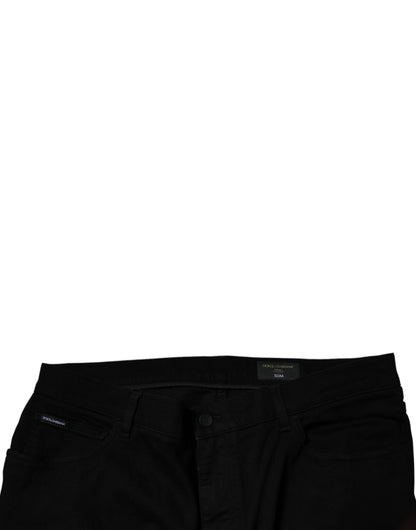 Dolce & Gabbana Black Cotton Stretch Slim Fit Denim Jeans by Dolce & Gabbana