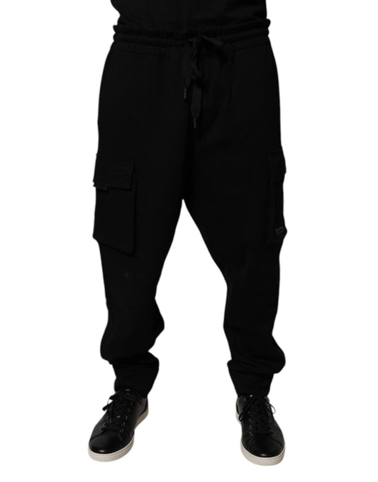 Dolce & Gabbana Black Cotton Jogger Cargo Sweatpants Pants by Dolce & Gabbana
