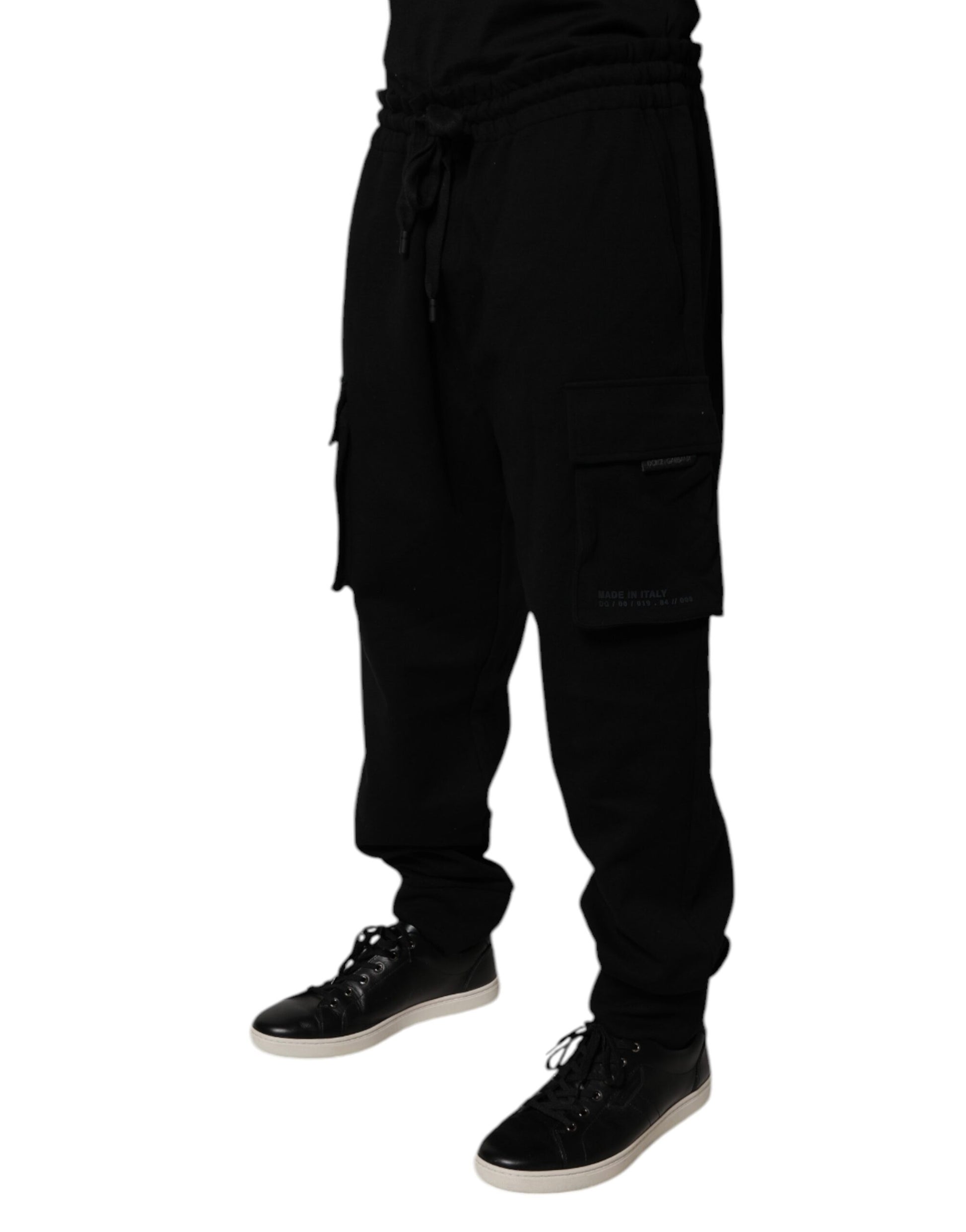 Dolce & Gabbana Black Cotton Jogger Cargo Sweatpants Pants by Dolce & Gabbana