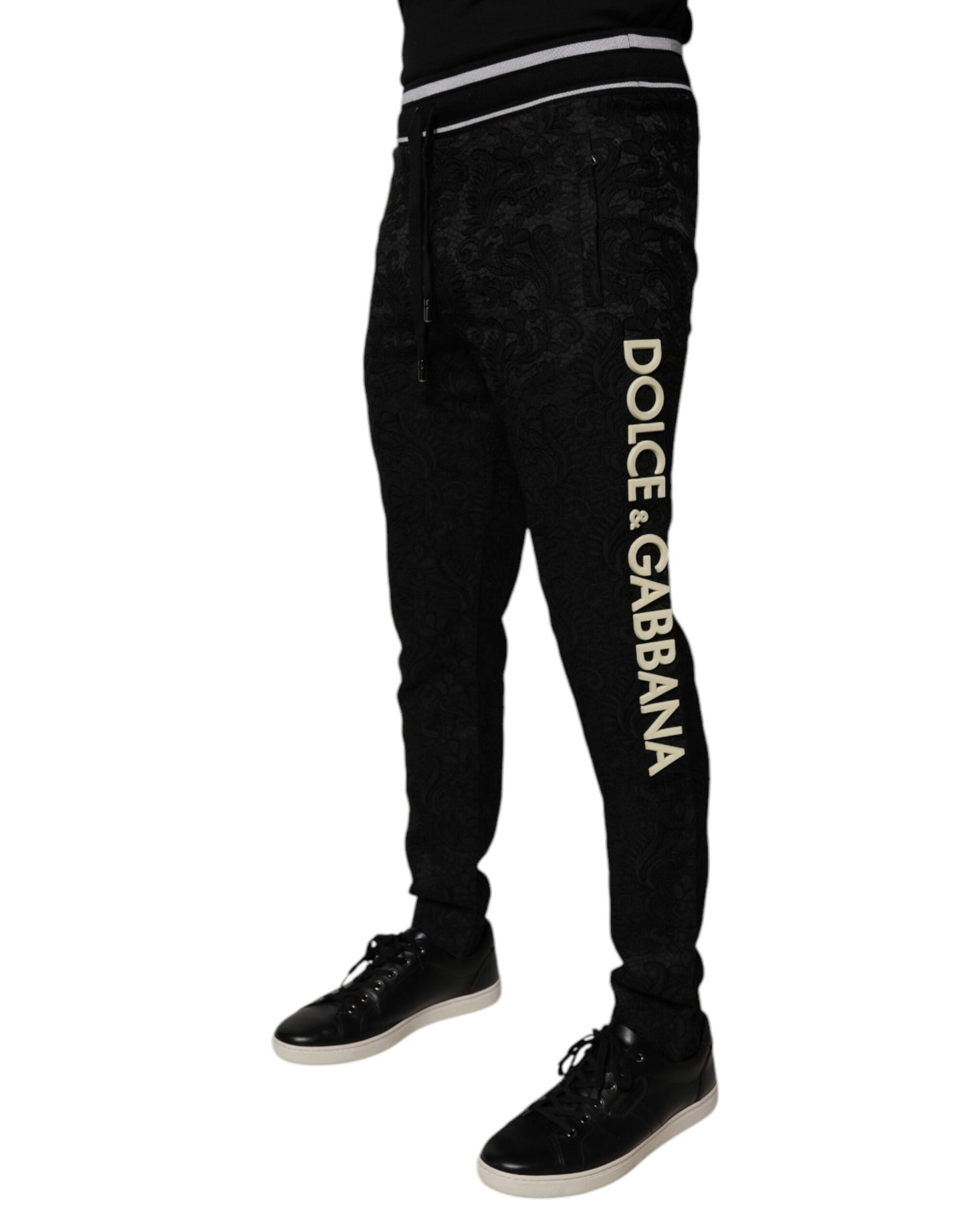 Dolce & Gabbana Black Mid Waist Jogger Men Sweatpants Pants by Dolce & Gabbana