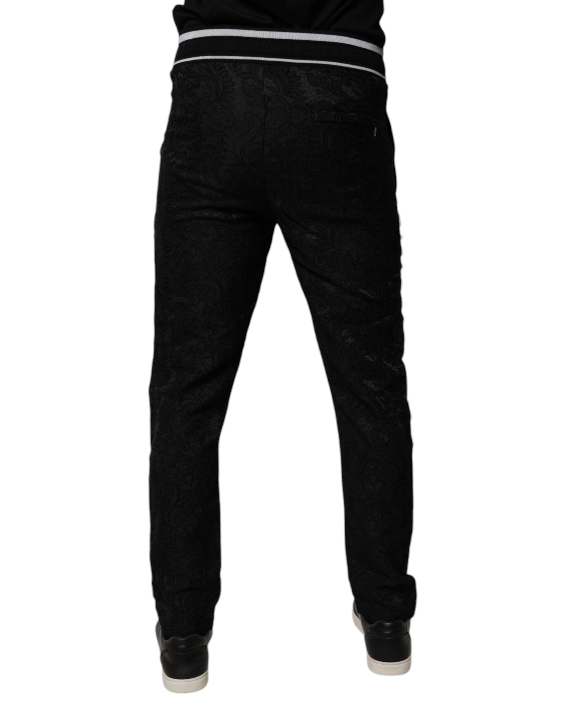 Dolce & Gabbana Black Mid Waist Jogger Men Sweatpants Pants by Dolce & Gabbana