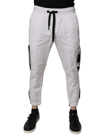 Dolce & Gabbana White Cotton Cargo Jogger Sweatpants Pants by Dolce & Gabbana