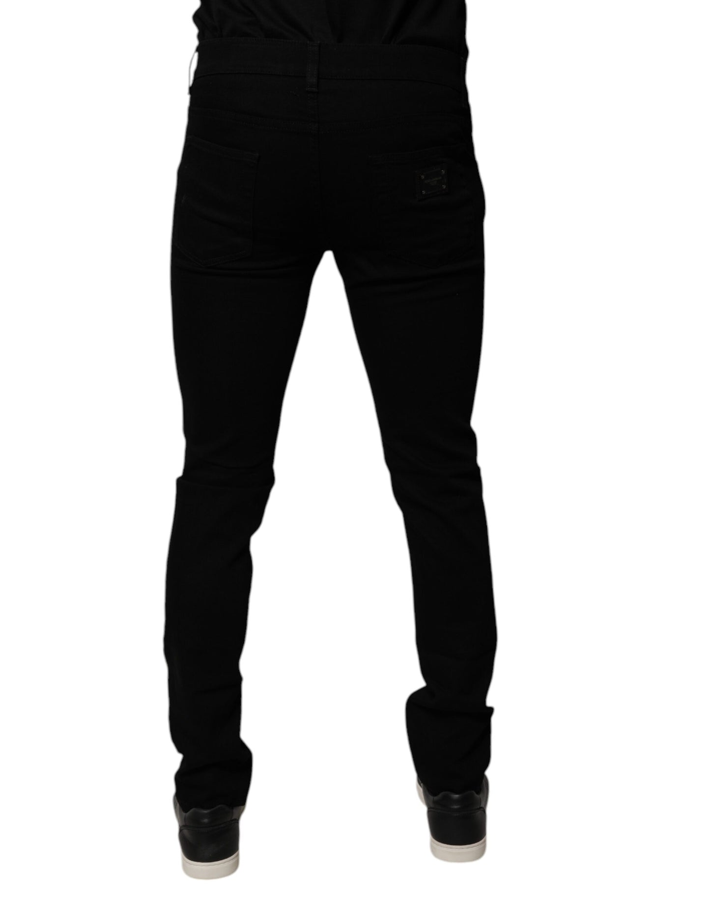 Dolce & Gabbana Black Sacred Heart Cotton Skinny Denim Jeans by Dolce & Gabbana