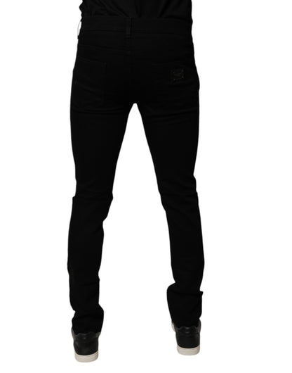 Dolce & Gabbana Black Sacred Heart Cotton Skinny Denim Jeans by Dolce & Gabbana