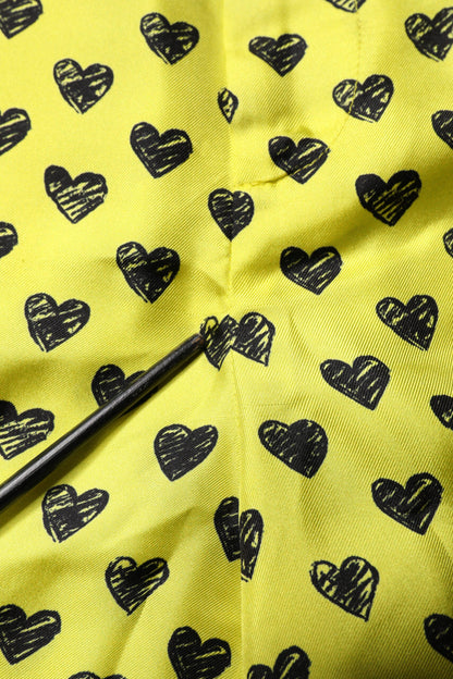 Dolce &amp; Gabbana Green Silk Heart Print Bermuda Shorts