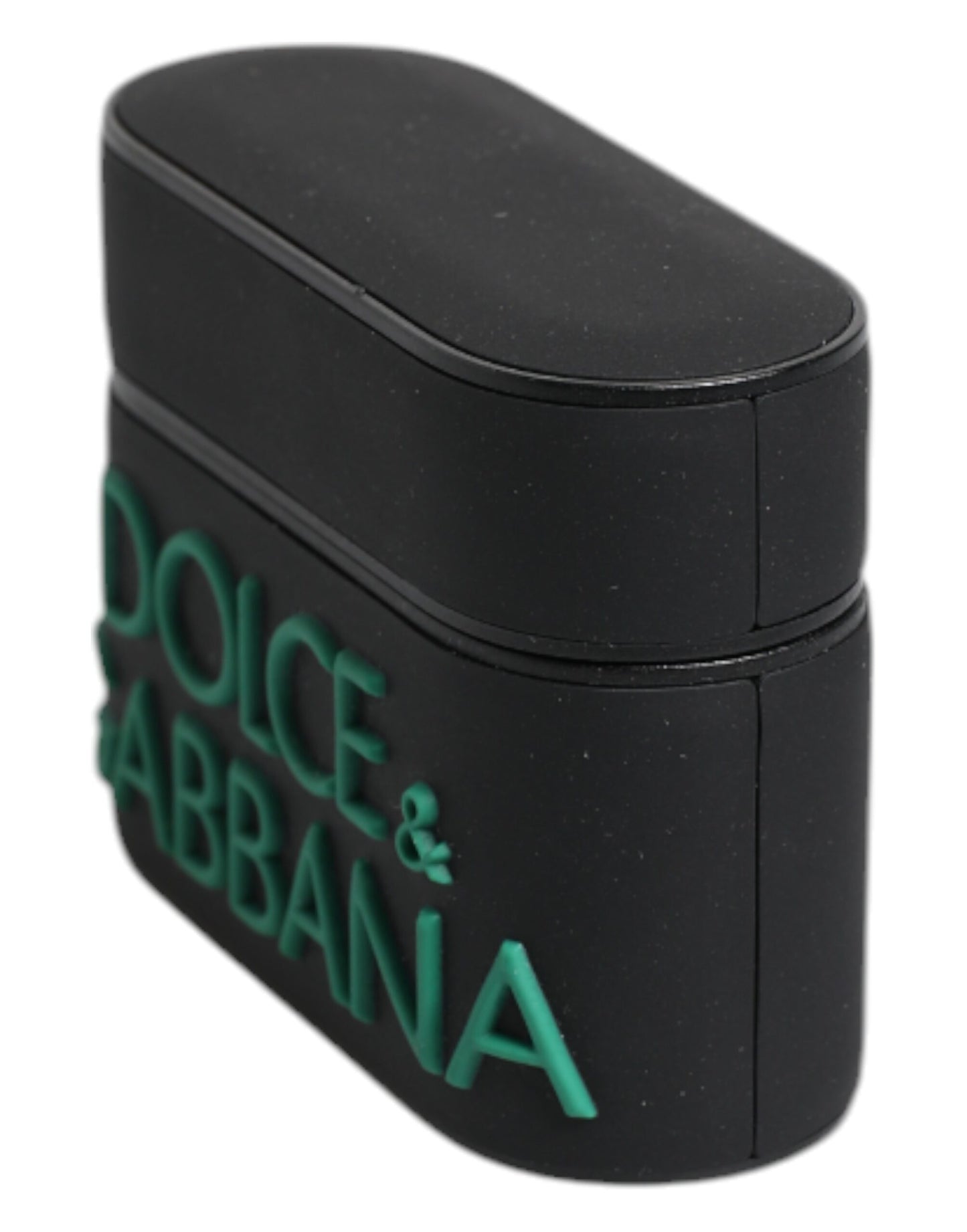 Étui pour Airpods Dolce &amp; Gabbana en silicone noir et orange avec logo en relief