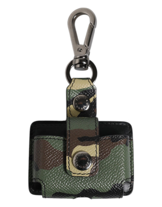 Étui pour Airpods en cuir camouflage multicolore Dolce &amp; Gabbana