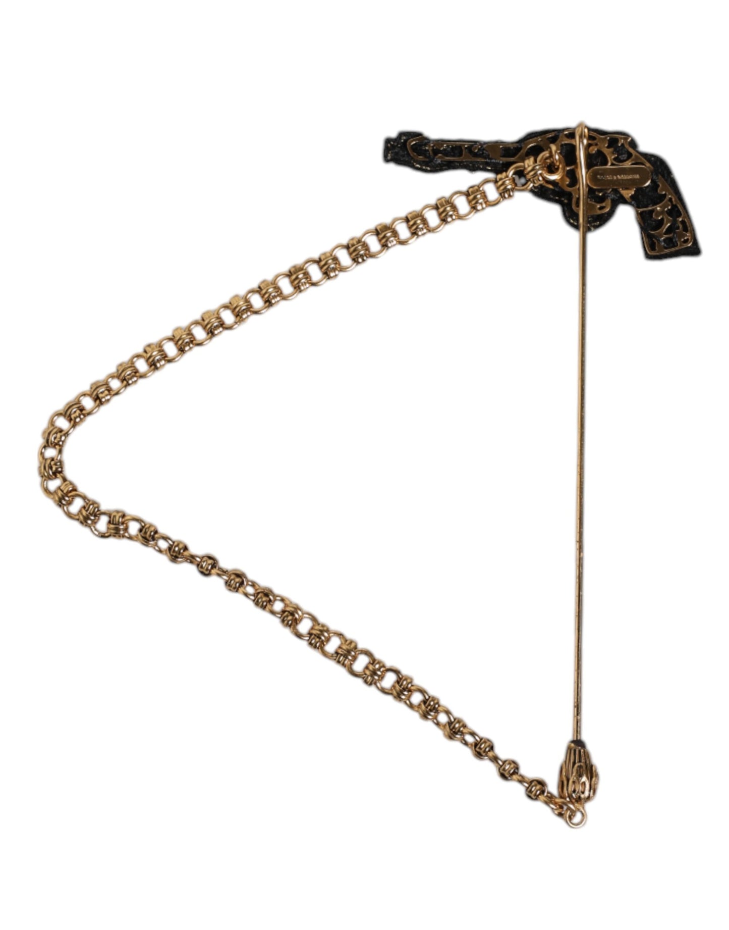 Broche revolver Dolce &amp; Gabbana en laiton doré noir et cuivre
