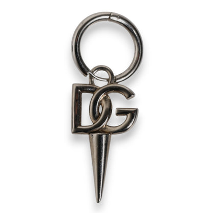 Dolce &amp; Gabbana Silver Brass DG Logo Metal Ring Holder Keychain