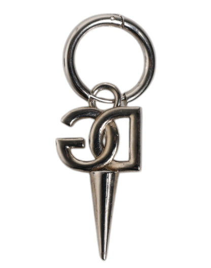Dolce &amp; Gabbana Silver Brass DG Logo Metal Ring Holder Keychain