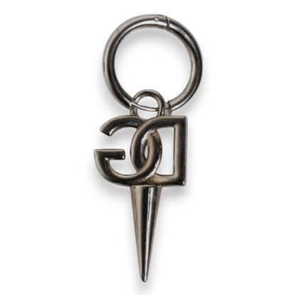Dolce &amp; Gabbana Silver Brass DG Logo Metal Ring Holder Keychain