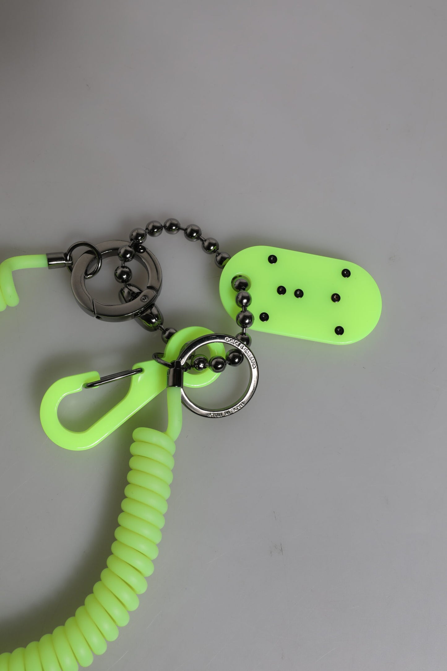 Porte-clés Dolce &amp; Gabbana Green Springy avec logo DG