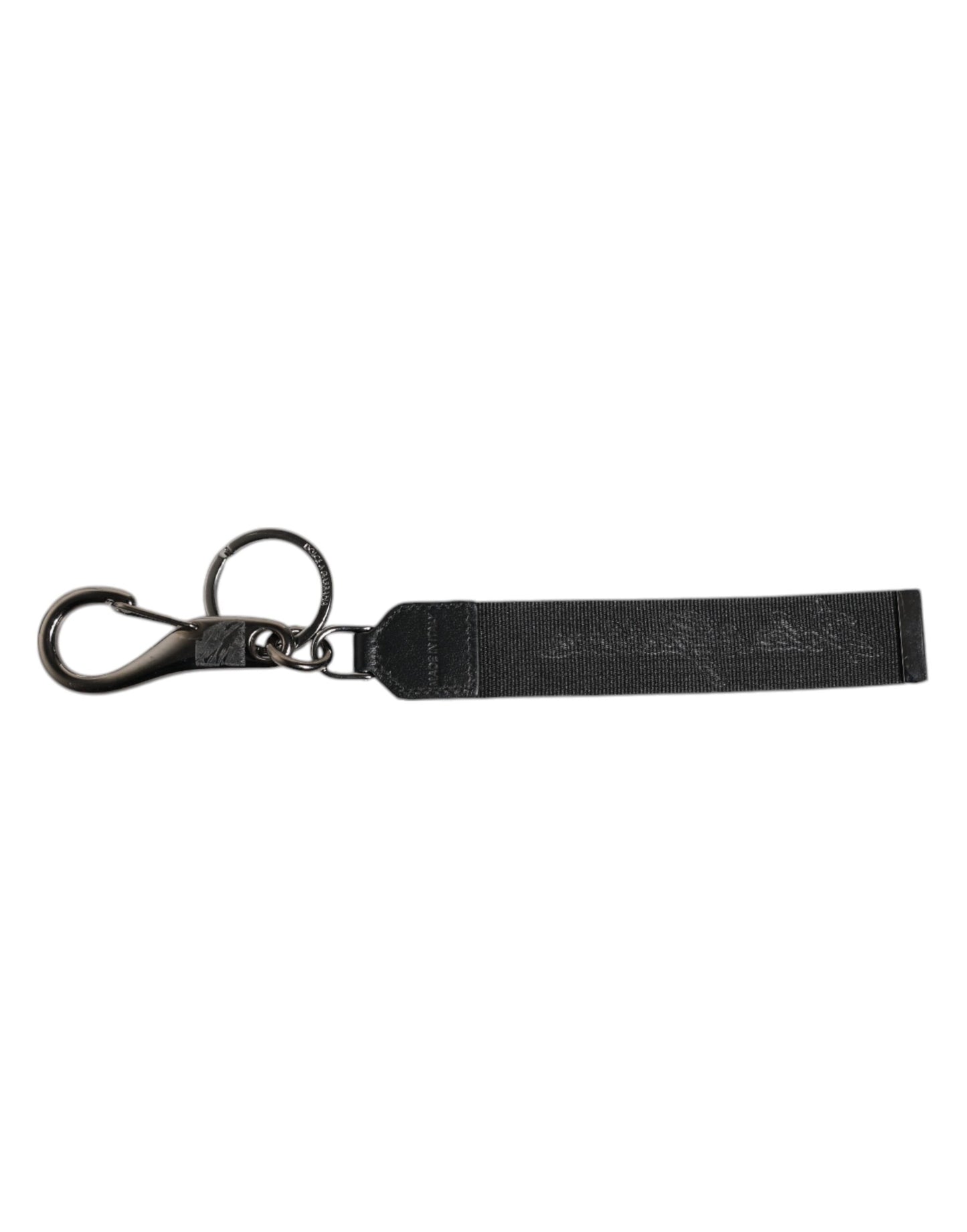 Dolce & Gabbana Black White DG Logo Silver Men Keychain