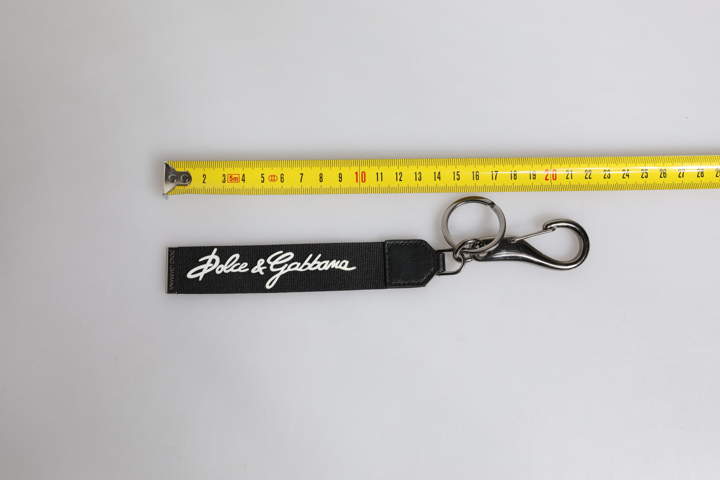Dolce & Gabbana Black White DG Logo Silver Men Keychain