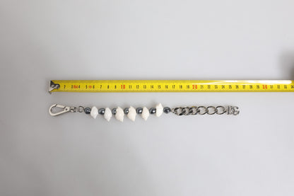 Dolce & Gabbana Silver Tone Brass Beaded Shell DG Logo Bracelet