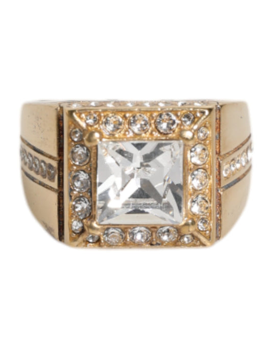 Bague Dolce &amp; Gabbana en argent sterling 925 doré avec cristaux