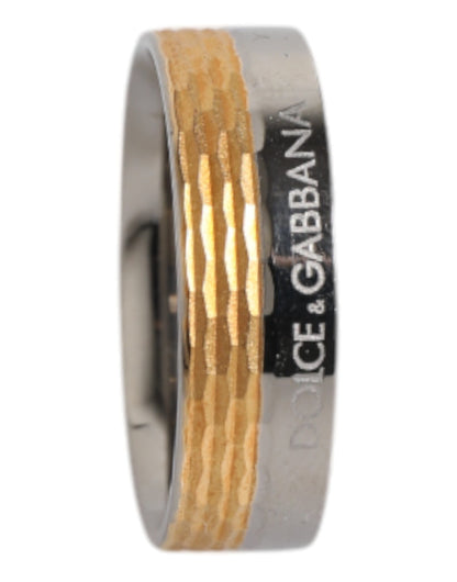 Bague Dolce &amp; Gabbana en laiton véritable avec logo DG doré et argenté