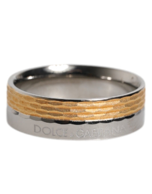 Bague Dolce &amp; Gabbana en laiton véritable avec logo DG doré et argenté