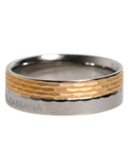 Bague Dolce &amp; Gabbana en laiton véritable avec logo DG doré et argenté