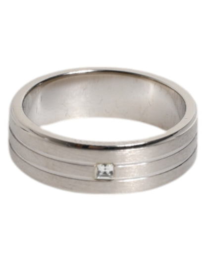 Bague Dolce &amp; Gabbana en laiton argenté avec logo DG en cristal transparent