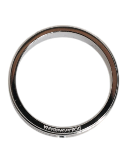 Bague Dolce &amp; Gabbana en laiton argenté avec logo DG en cristal transparent