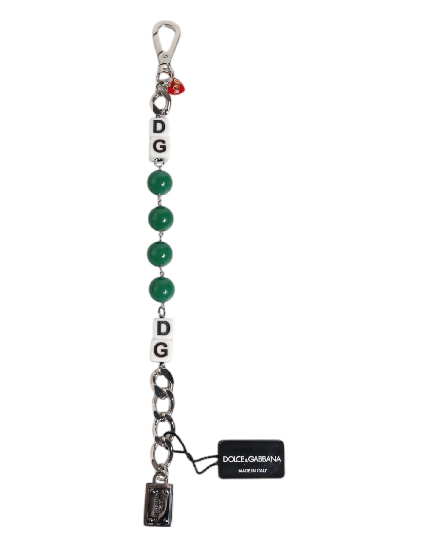 Dolce &amp; Gabbana Silver Tone Brass Bead Dice Logo Bracelet