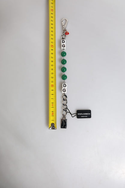Dolce &amp; Gabbana Silver Tone Brass Bead Dice Logo Bracelet