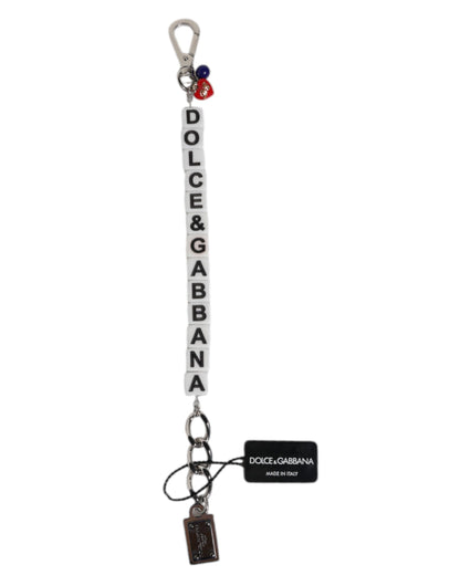 Dolce & Gabbana Silver Brass Chain Dice Logo Embellished Bracelet