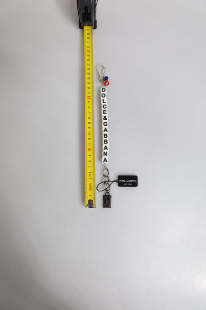 Dolce & Gabbana Silver Brass Chain Dice Logo Embellished Bracelet