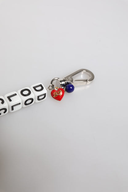 Dolce & Gabbana Silver Brass Chain Dice Logo Embellished Bracelet