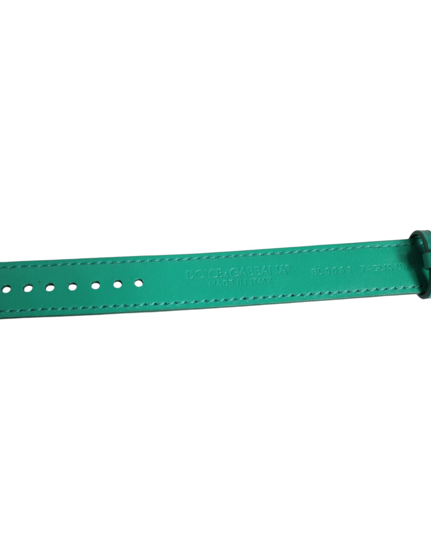 Bracelet Dolce &amp; Gabbana en cuir exotique vert avec boucle en métal doré